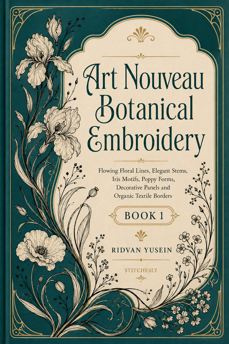 Art Nouveau Botanical Embroidery 1 Book 03 from Art Nouveau Botanical Embroidery Book 1, a digital embroidery design reference for machine embroidery designs, embroidery patterns and botanical and floral embroidery.