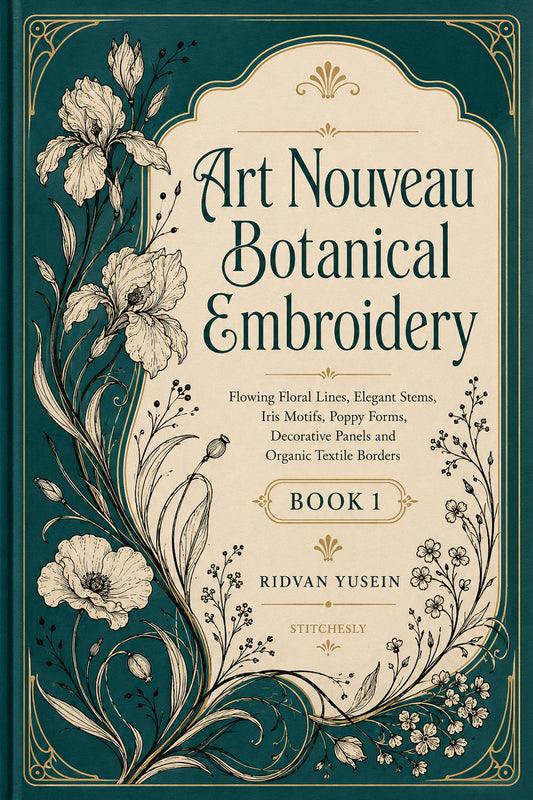 Art Nouveau Botanical Embroidery 1 Book 03 from Art Nouveau Botanical Embroidery Book 1, a digital embroidery design reference for machine embroidery designs, embroidery patterns and botanical and floral embroidery.