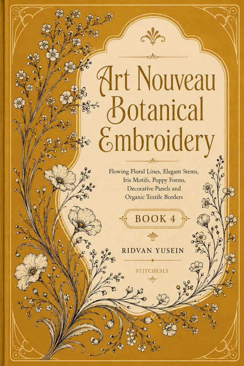Art Nouveau Botanical Embroidery 4 Book from Art Nouveau Botanical Embroidery Book 4, a digital embroidery design reference for machine embroidery designs, embroidery patterns and botanical and floral embroidery.