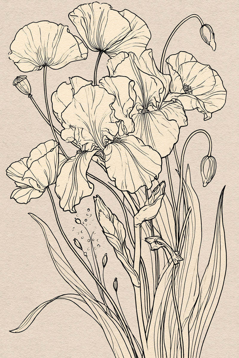 Art Nouveau Botanical Embroidery from Art Nouveau Botanical Embroidery Book 4, a digital embroidery design reference for machine embroidery designs, embroidery patterns and botanical and floral embroidery.