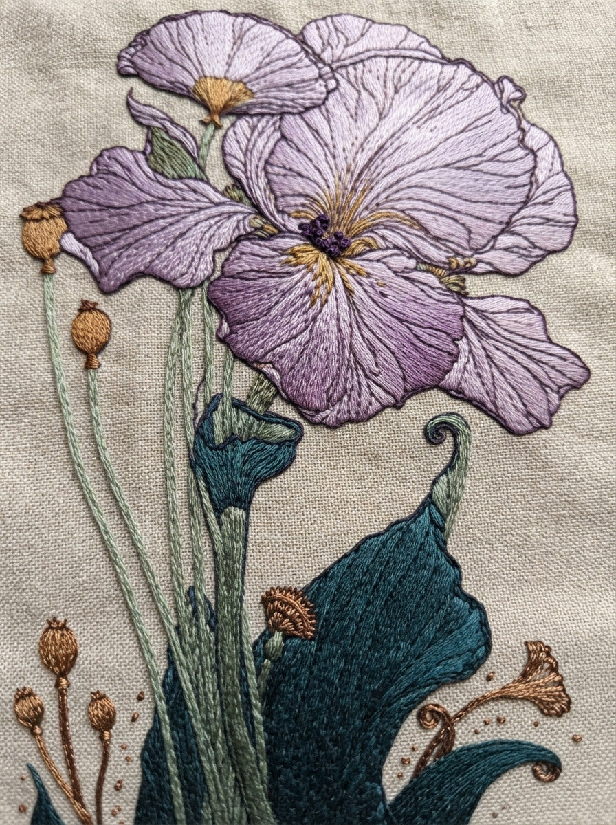 Art Nouveau Botanical Embroidery Complete 2 from Art Nouveau Botanical Embroidery Book 3, a digital embroidery design reference for machine embroidery designs, embroidery patterns and botanical and floral embroidery.