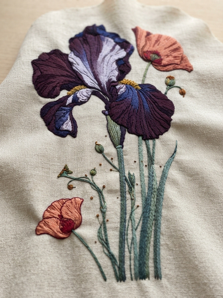 Art Nouveau Botanical Embroidery Complete from Art Nouveau Botanical Embroidery Book 3, a digital embroidery design reference for machine embroidery designs, embroidery patterns and botanical and floral embroidery.