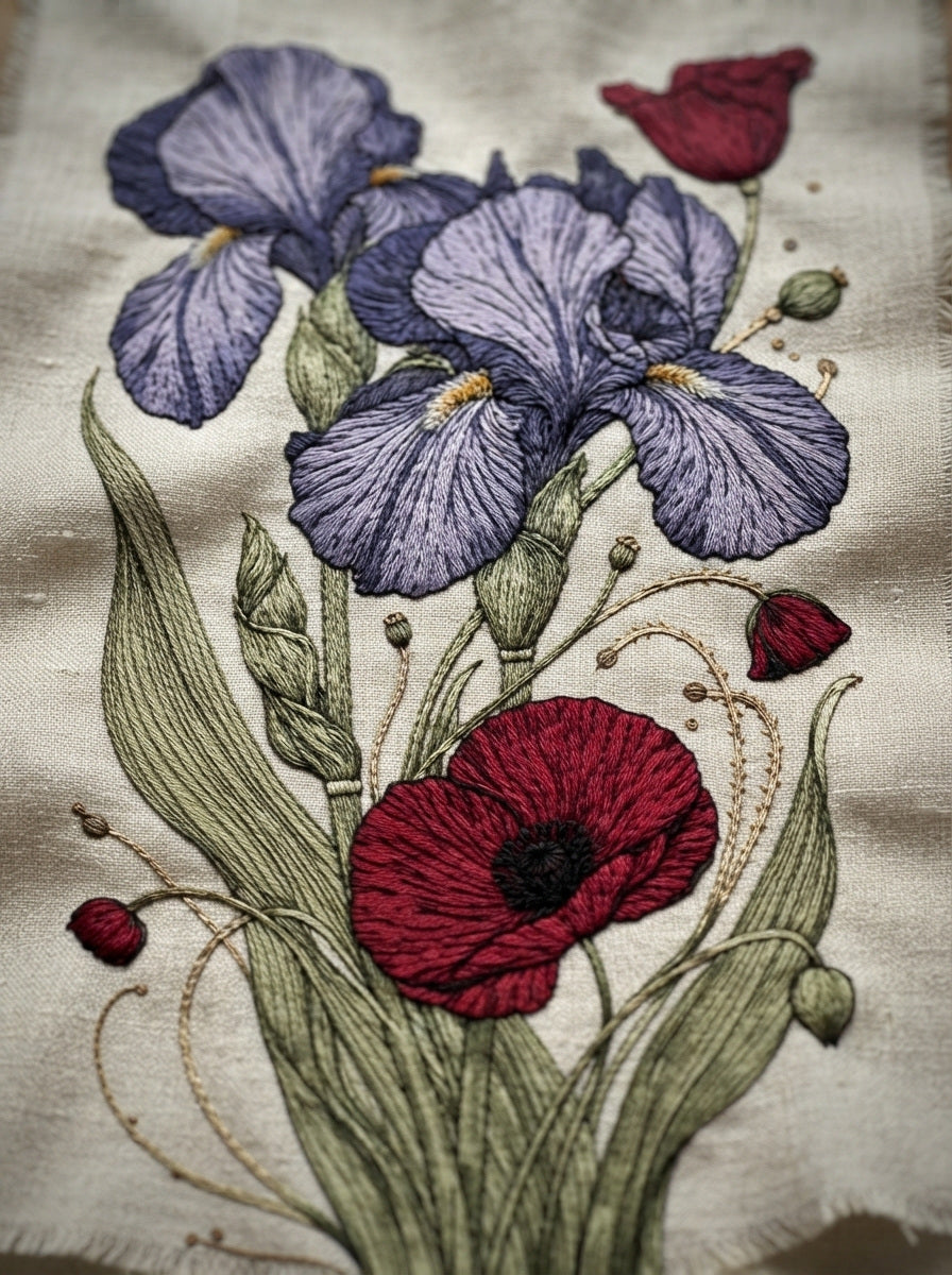 Art Nouveau Botanical Embroidery Pattern from Art Nouveau Botanical Embroidery Book 3, a digital embroidery design reference for machine embroidery designs, embroidery patterns and botanical and floral embroidery.