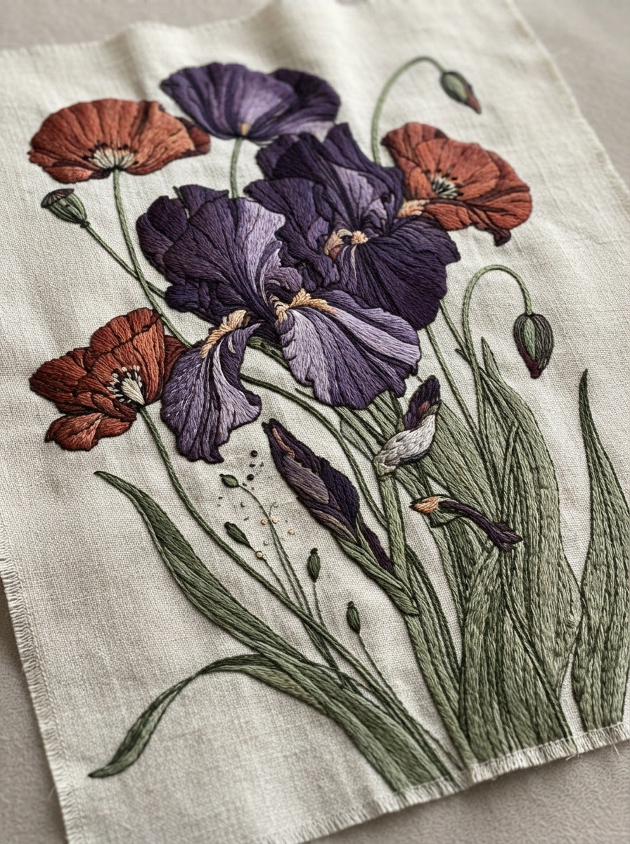 Art Nouveau Botanical Embroidery Png from Art Nouveau Botanical Embroidery Book 4, a digital embroidery design reference for machine embroidery designs, embroidery patterns and botanical and floral embroidery.