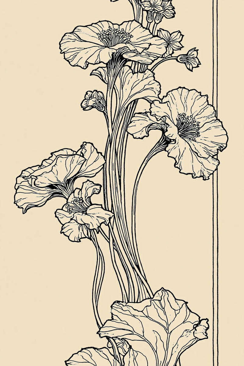 Art Nouveau Curtain Edge Border from Art Nouveau Needlework Book 4, a digital embroidery design reference for machine embroidery designs, embroidery patterns and border and edge embroidery.