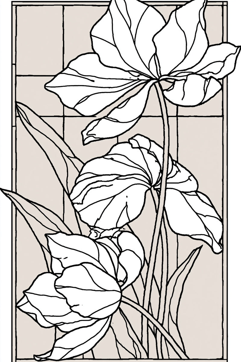 Art Nouveau Glass Panel Embroidery 02 from Art Nouveau Needlework Book 1, a digital embroidery design reference for machine embroidery designs, embroidery patterns and embroidery design reference.