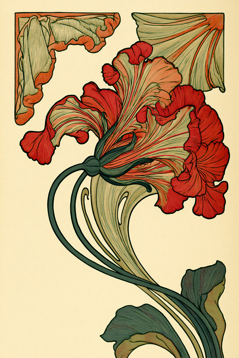 Art Nouveau Home Textile Placement from Art Nouveau Needlework Book 3, a digital embroidery design reference for machine embroidery designs, embroidery patterns and lace and broderie details.
