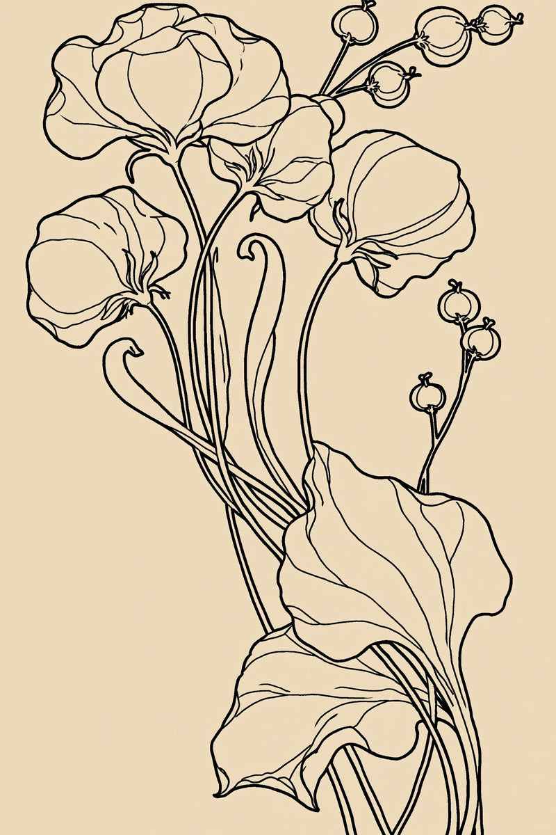 Art Nouveau Kitchen Linen Motif 02 from Art Nouveau Needlework Book 4, a digital embroidery design reference for machine embroidery designs, embroidery patterns and linen and home textile projects.
