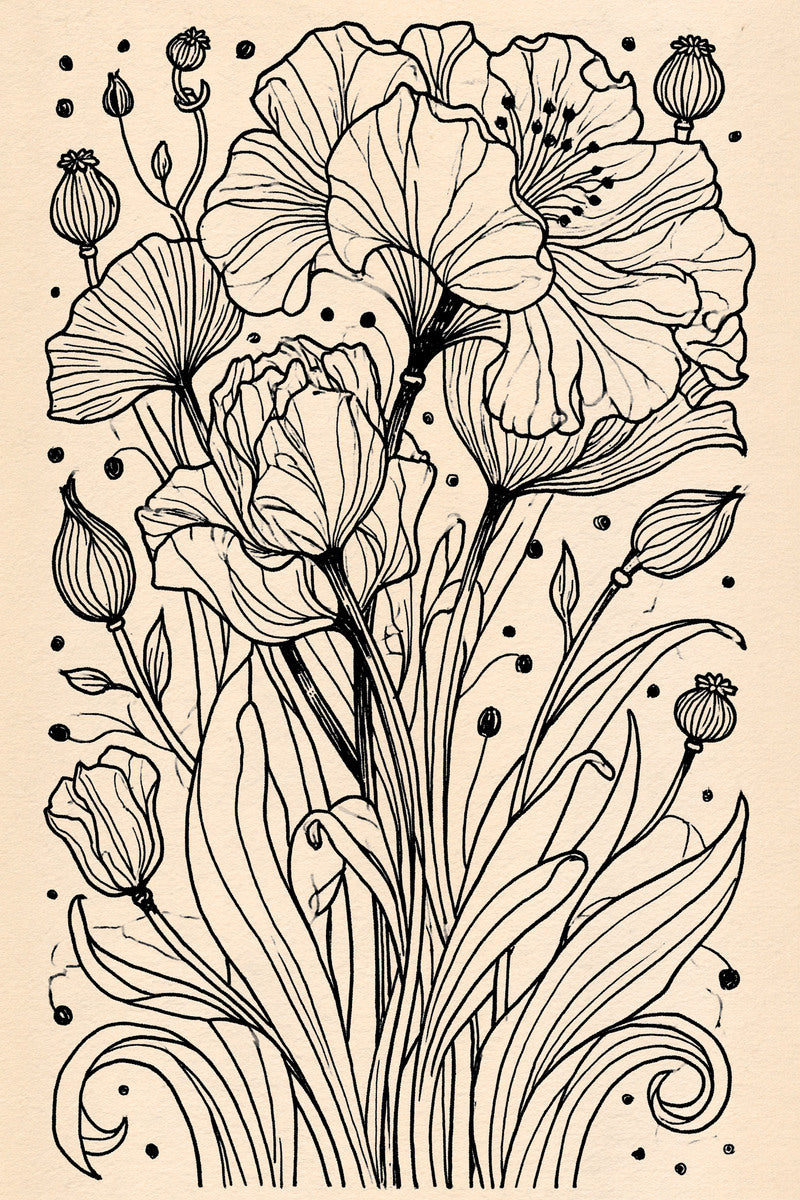 Art Nouveau Mini Floral Library from Art Nouveau Botanical Embroidery Book 2, a digital embroidery design reference for machine embroidery designs, embroidery patterns and small motif and accent designs.