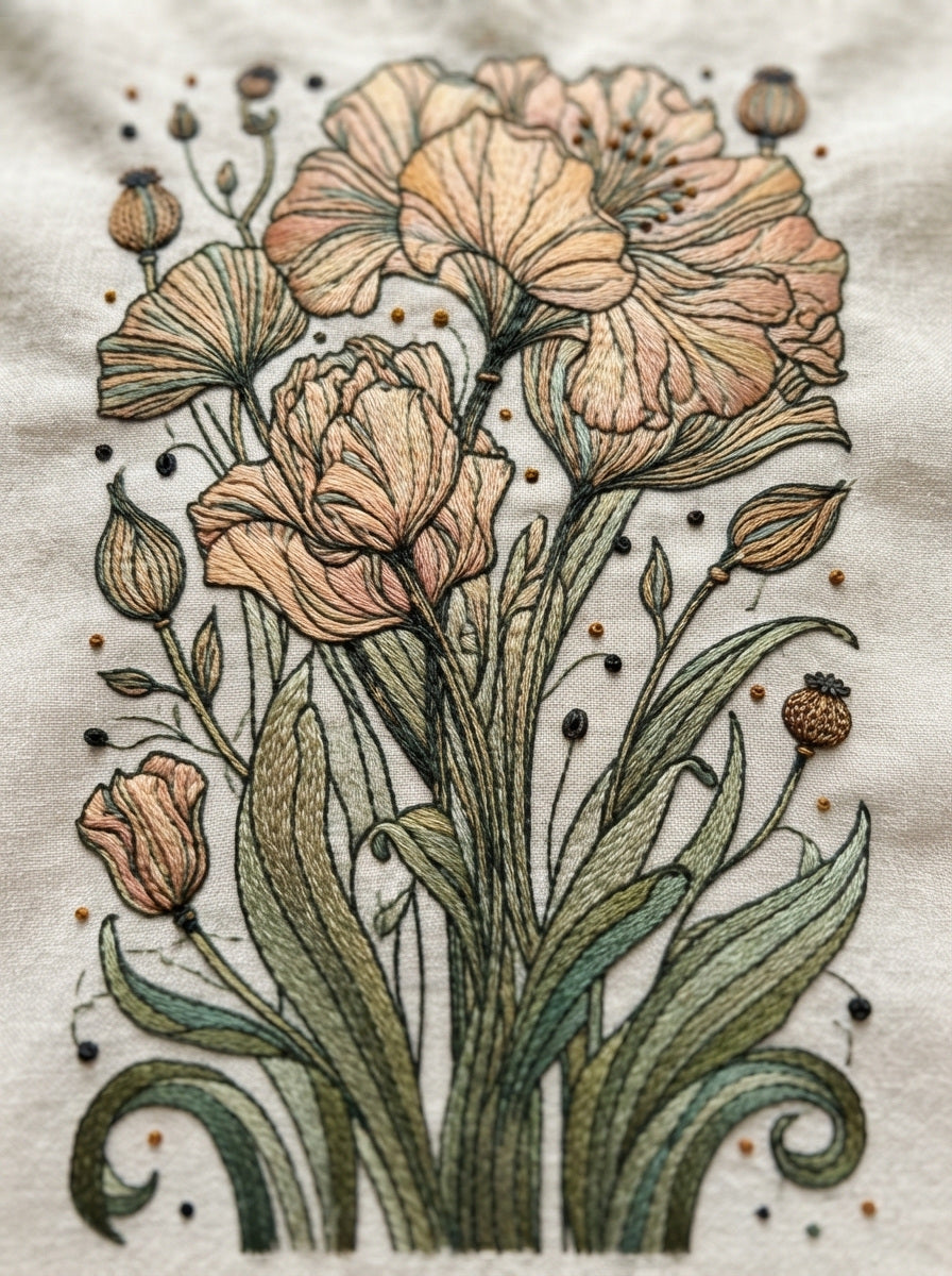 Art Nouveau Mini Floral Library from Art Nouveau Botanical Embroidery Book 2, a digital embroidery design reference for machine embroidery designs, embroidery patterns and small motif and accent designs.