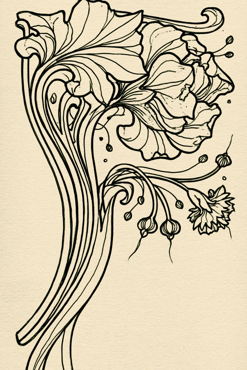 Art Nouveau Modular Botanical System from Art Nouveau Botanical Embroidery Book 1, a digital embroidery design reference for machine embroidery designs, embroidery patterns and botanical and floral embroidery.
