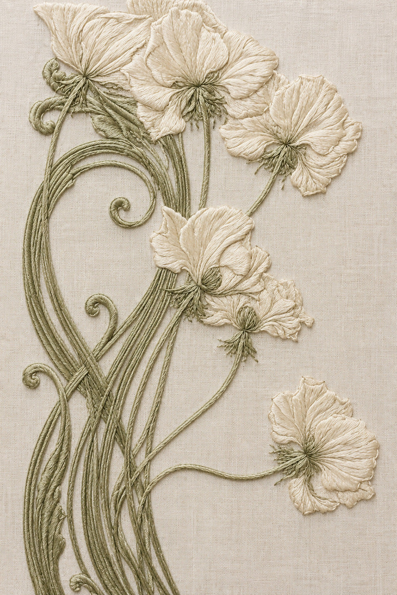 Art Nouveau Whiplash Border from Art Nouveau Needlework Book 1, a digital embroidery design reference for machine embroidery designs, embroidery patterns and border and edge embroidery.