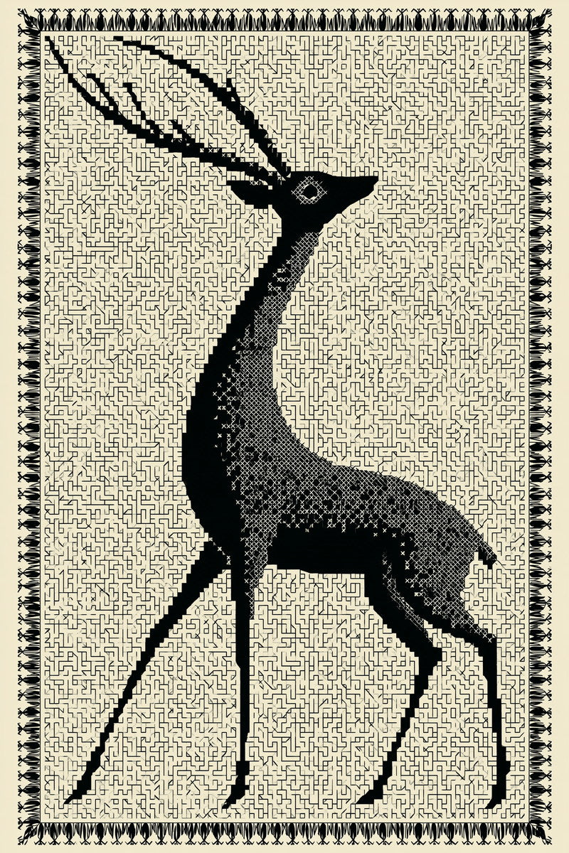 Assisi Inspired Deer Motif 02 from Colbert Embroidery Studies Book 1, a digital embroidery design reference for machine embroidery designs, embroidery patterns and embroidery design reference.
