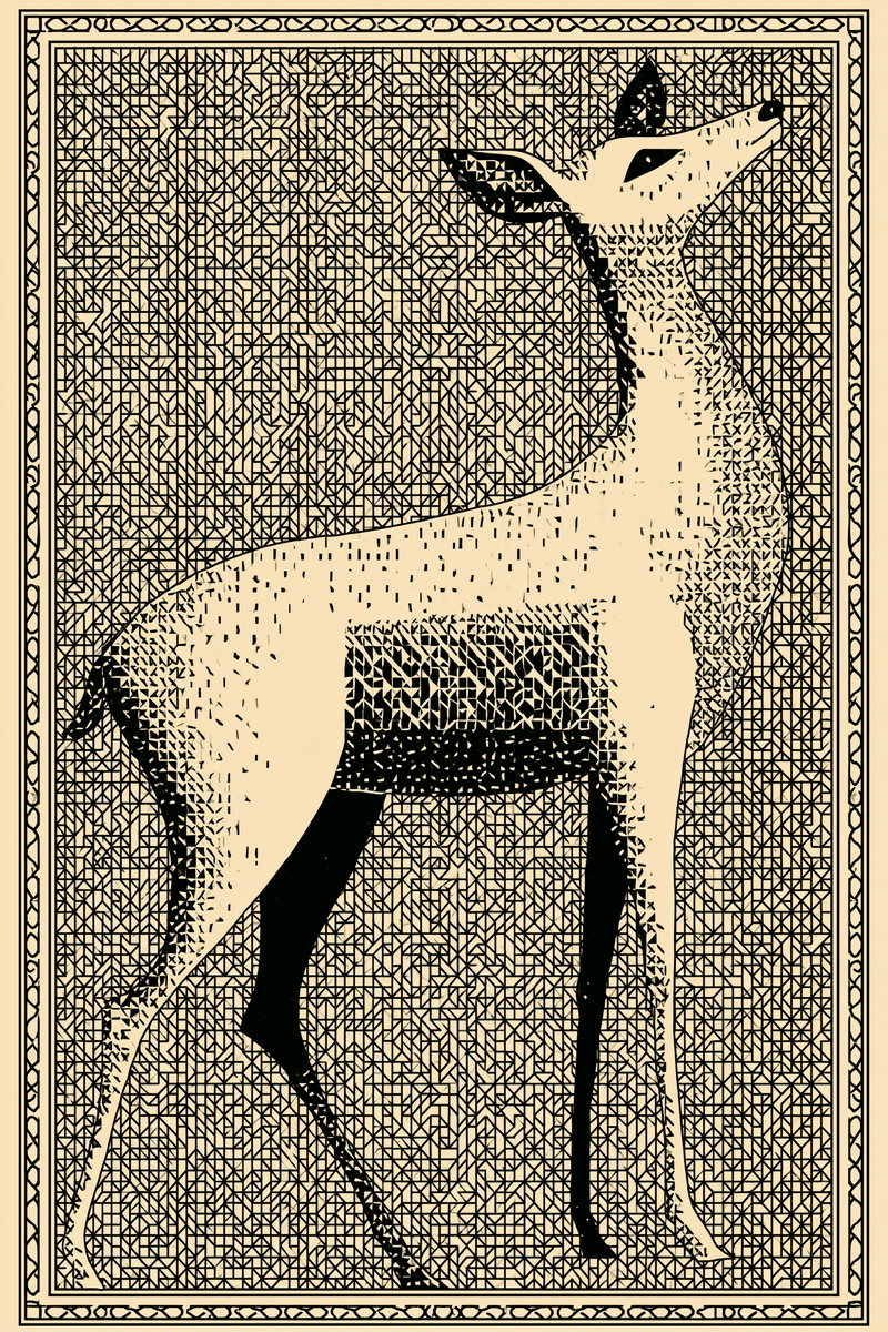 Assisi Inspired Deer Motif 02 from Colbert Embroidery Studies Book 2, a digital embroidery design reference for machine embroidery designs, embroidery patterns and embroidery design reference.