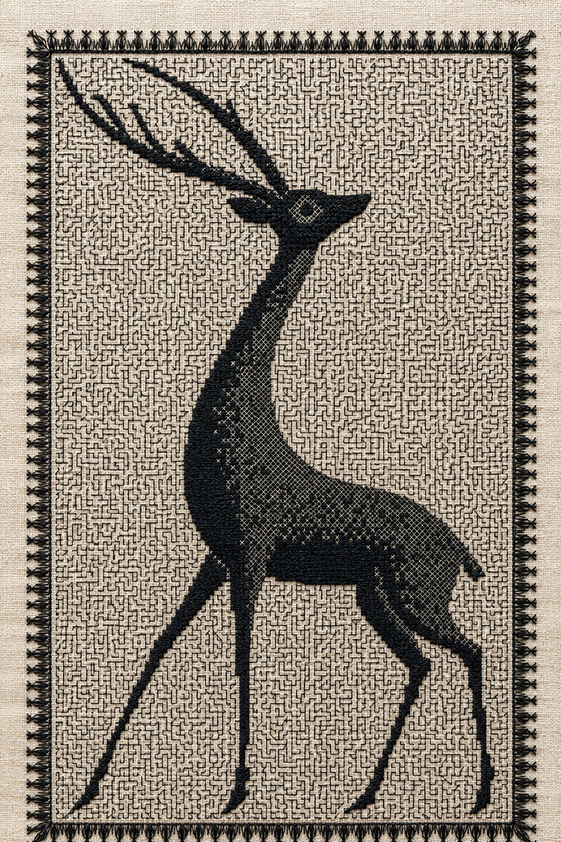 Assisi Inspired Deer Motif from Colbert Embroidery Studies Book 1, a digital embroidery design reference for machine embroidery designs, embroidery patterns and embroidery design reference.