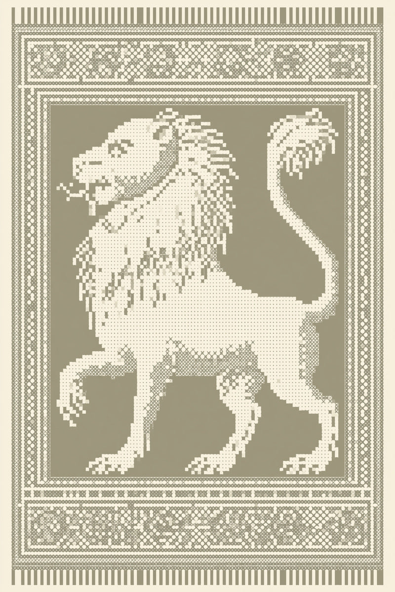 Assisi Inspired Mythic Creature Motif from Colbert Embroidery Studies Book 4, a digital embroidery design reference for machine embroidery designs, embroidery patterns and embroidery design reference.