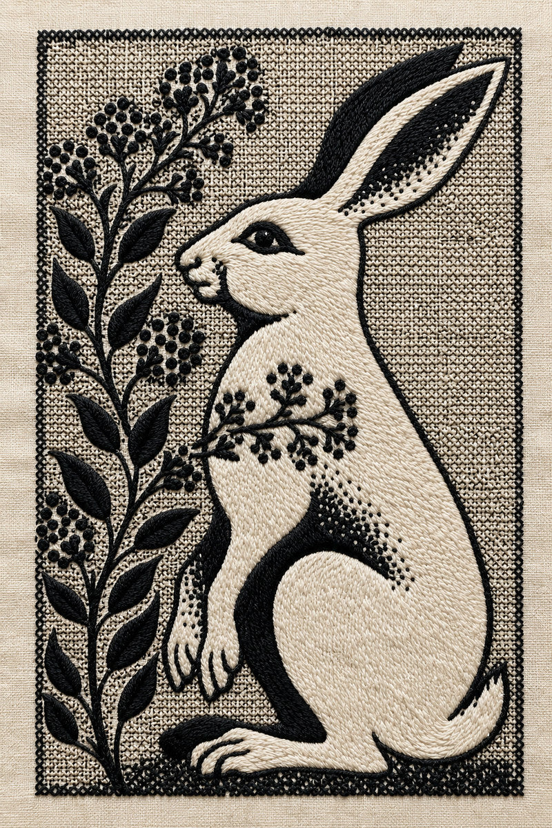 Assisi Inspired Rabbit Motif 02 from Colbert Embroidery Studies Book 3, a digital embroidery design reference for machine embroidery designs, embroidery patterns and embroidery design reference.