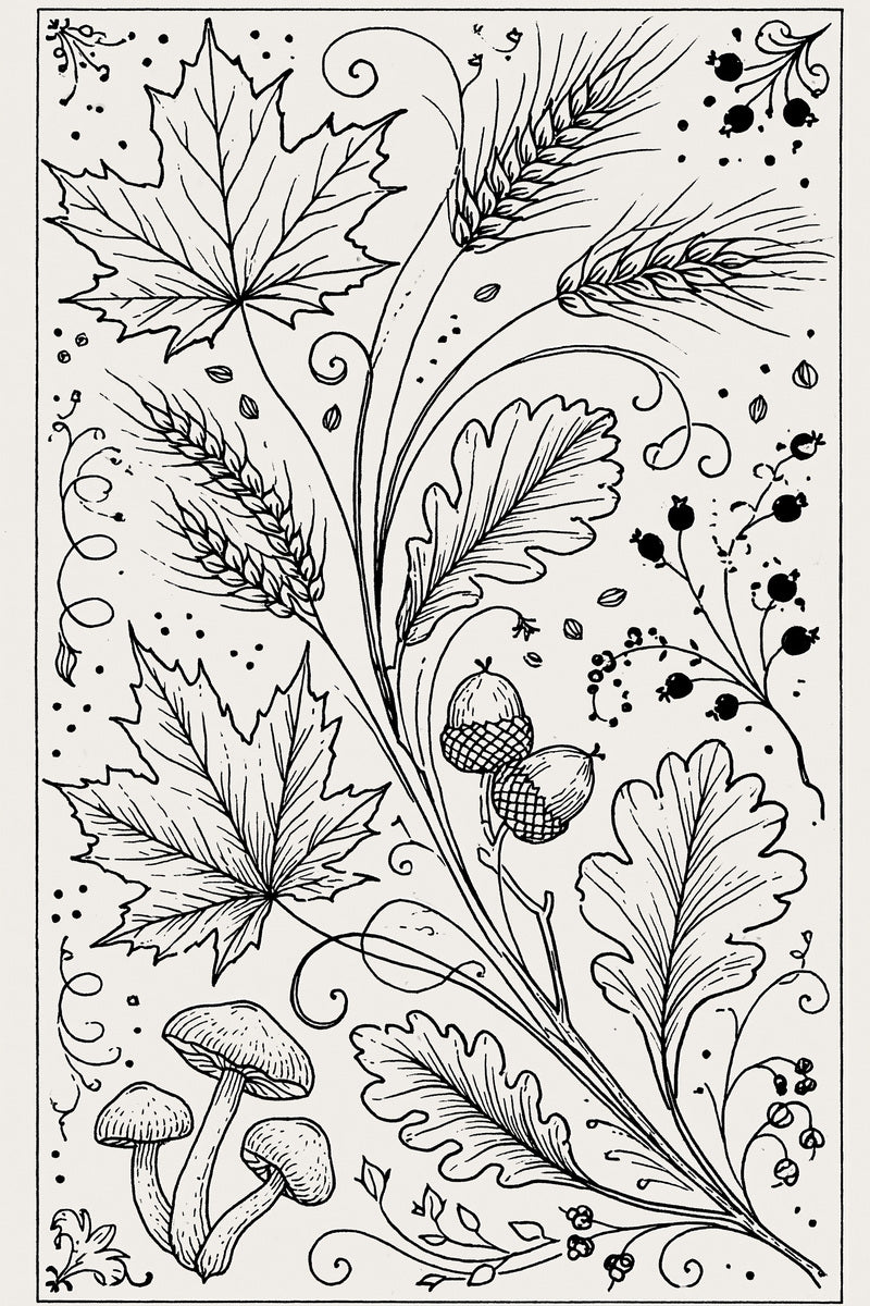 Autumn Botanical Harvest Plate Halloween from Halloween & Autumn Embroidery Book 4, a digital embroidery design reference for machine embroidery designs, embroidery patterns and seasonal embroidery motifs.