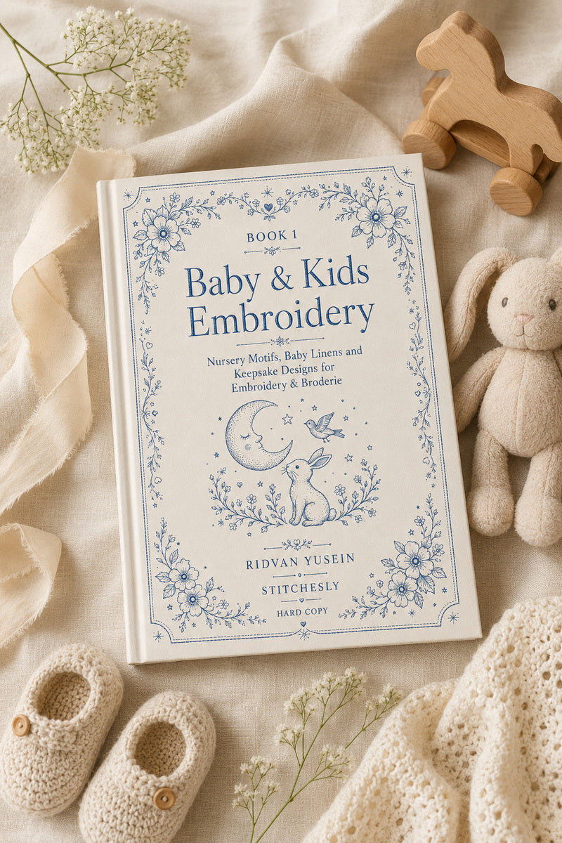 Baby And Kids Embroidery 1 Book from Baby & Kids Embroidery Book 1, a digital embroidery design reference for machine embroidery designs, embroidery patterns and baby and keepsake embroidery.