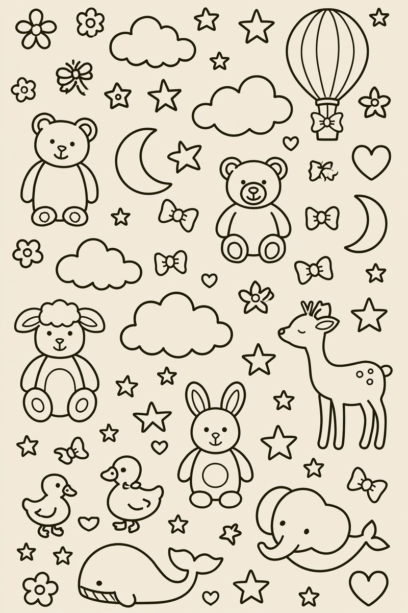 Baby And Kids Motif System from Baby & Kids Embroidery Book 1, a digital embroidery design reference for machine embroidery designs, embroidery patterns and baby and keepsake embroidery.