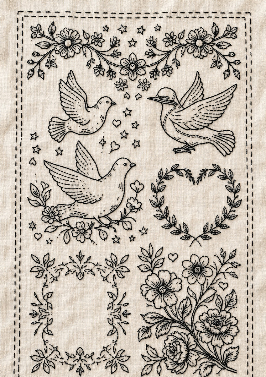 Baby And Wedding Modular Crossover 1 from Modular & Combine Friendly Embroidery Systems Book 1, a digital embroidery design reference for machine embroidery designs, embroidery patterns and baby and keepsake embroidery.