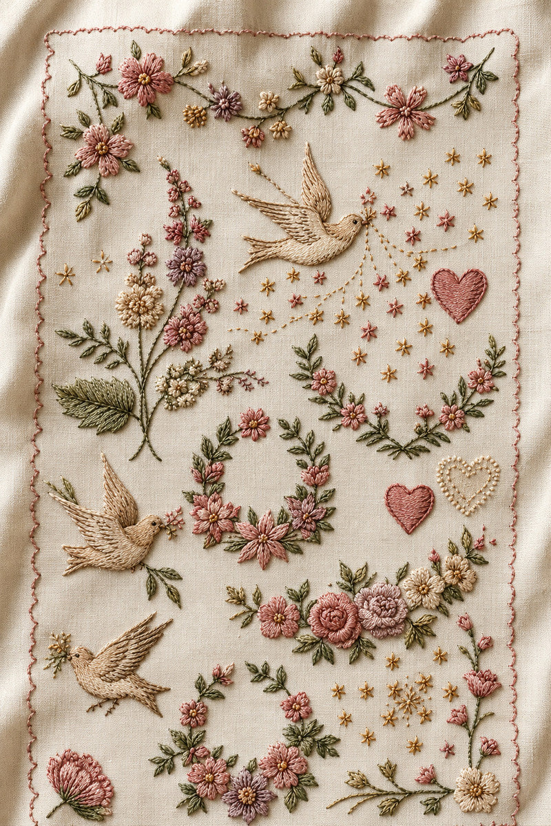 Baby And Wedding Modular Crossover 1 from Modular & Combine Friendly Embroidery Systems Book 4, a digital embroidery design reference for machine embroidery designs, embroidery patterns and baby and keepsake embroidery.