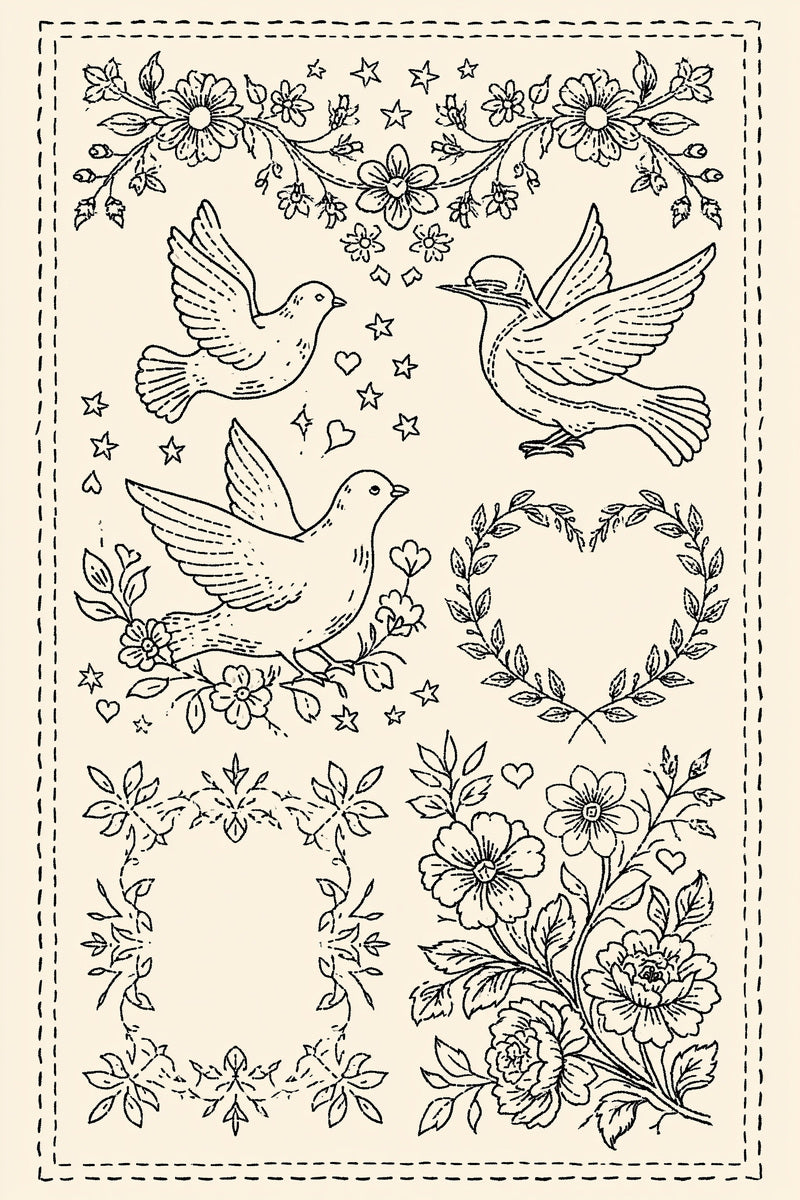 Baby And Wedding Modular Crossover from Modular & Combine Friendly Embroidery Systems Book 1, a digital embroidery design reference for machine embroidery designs, embroidery patterns and baby and keepsake embroidery.