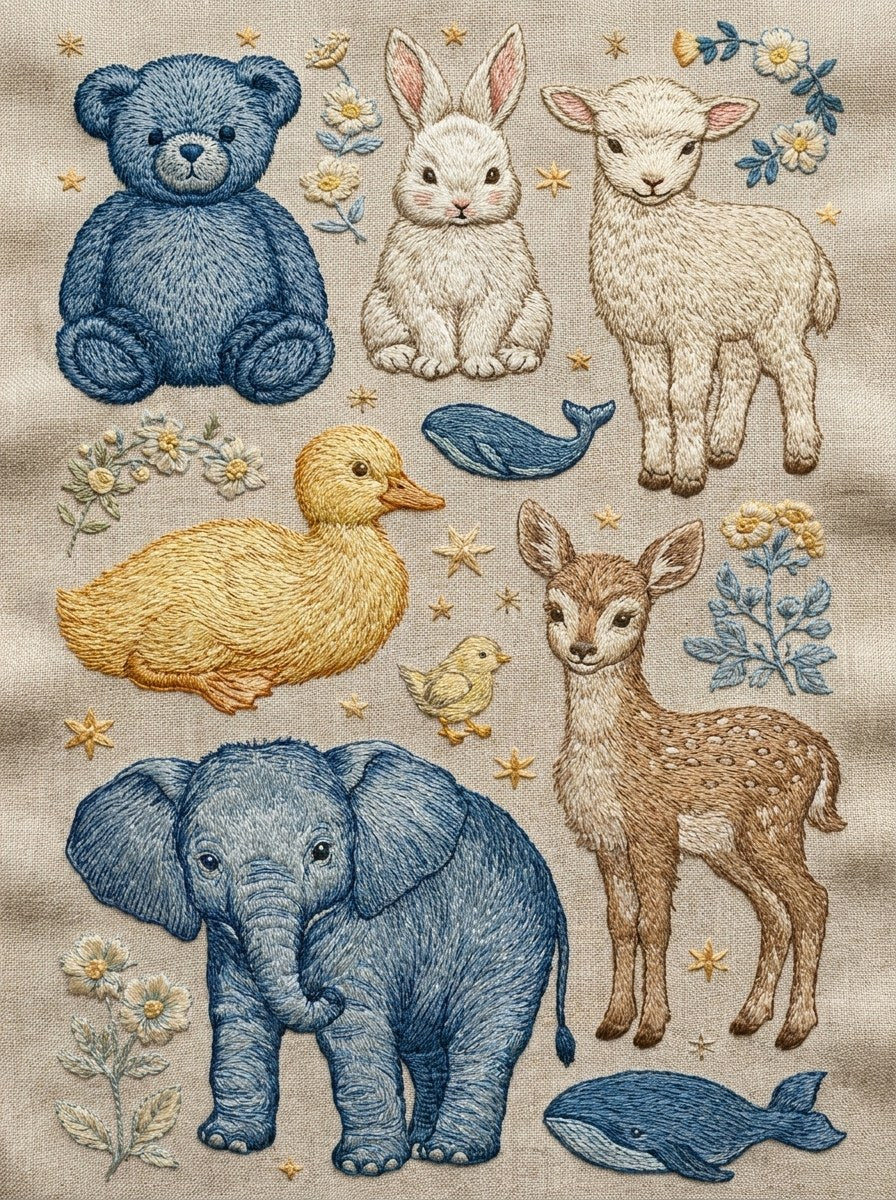 Digital PDF embroidery design bundle cover preview for Seasonal & Sentimental Motifs Bundle 3, featuring curated embroidery patterns, motif library references and textile design… - preview 28