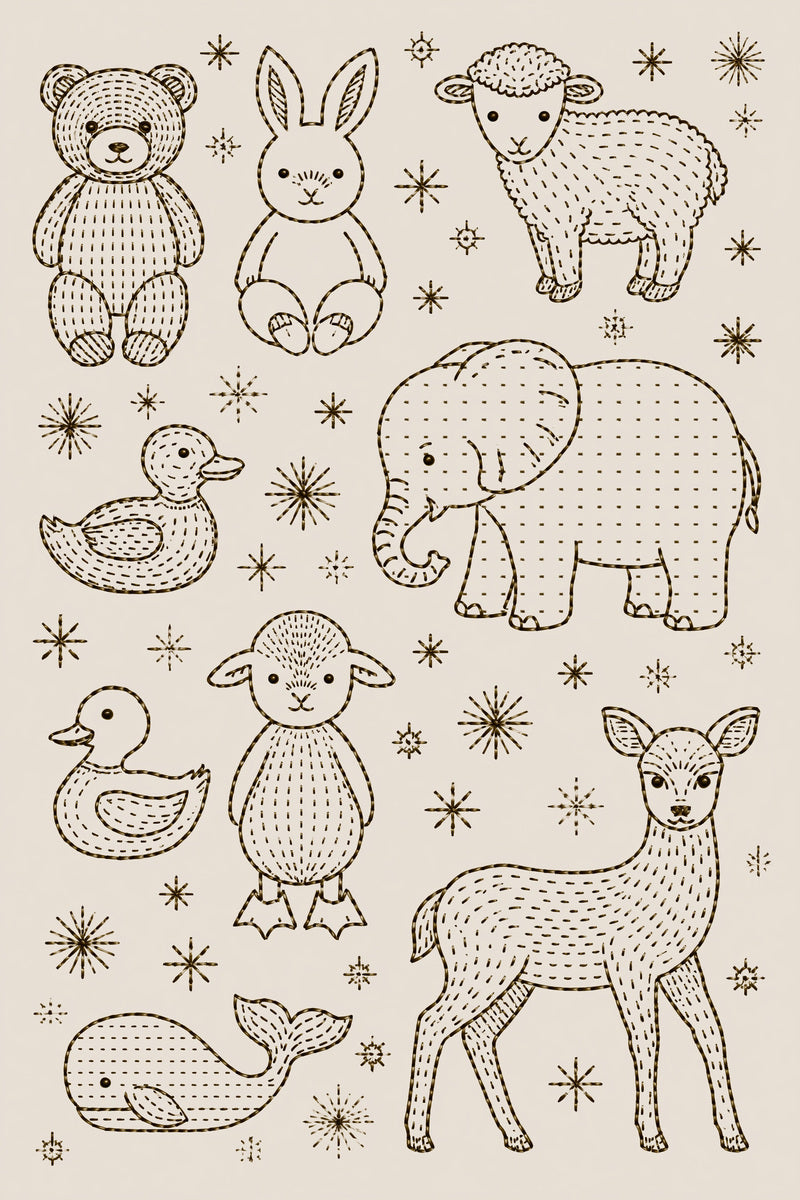 Baby Animal Motif Set Baby from Baby & Kids Embroidery Book 3, a digital embroidery design reference for machine embroidery designs, embroidery patterns and baby and keepsake embroidery.