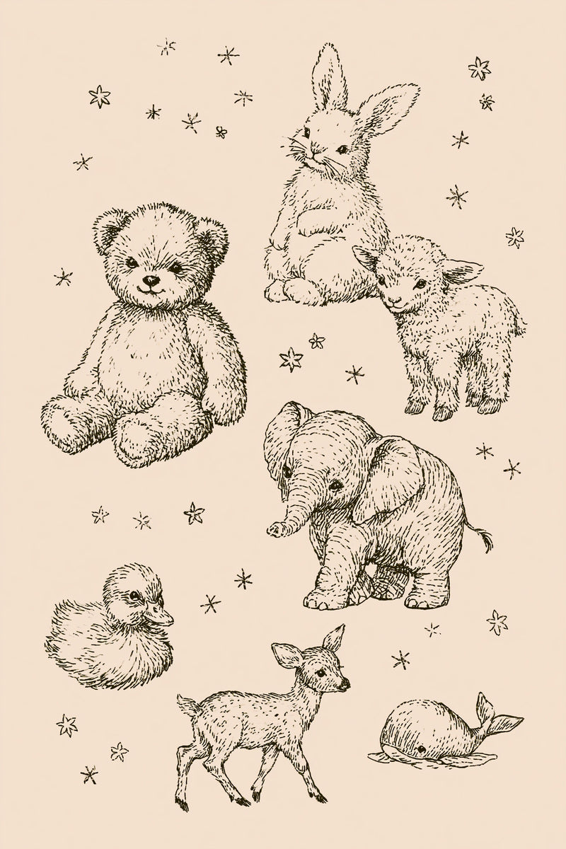 Baby Animal Motif Set Baby from Baby & Kids Embroidery Book 4, a digital embroidery design reference for machine embroidery designs, embroidery patterns and baby and keepsake embroidery.