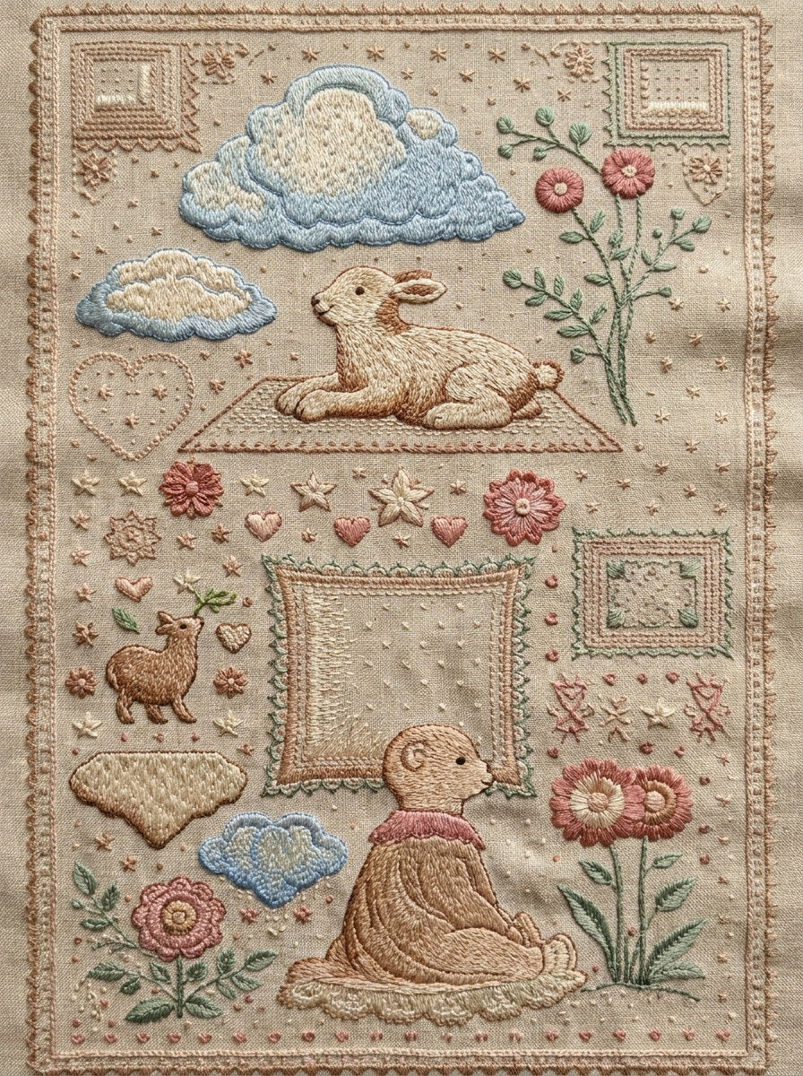 Baby Blanket And Linen Library Plate Baby 2 Png from Baby & Kids Embroidery Book 2, a digital embroidery design reference for machine embroidery designs, embroidery patterns and linen and home textile projects.