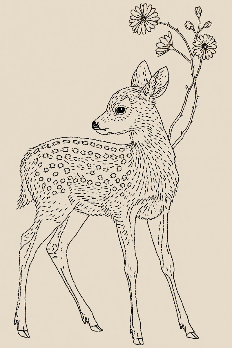 Baby Deer Motif Baby And from Baby & Kids Embroidery Book 1, a digital embroidery design reference for machine embroidery designs, embroidery patterns and baby and keepsake embroidery.
