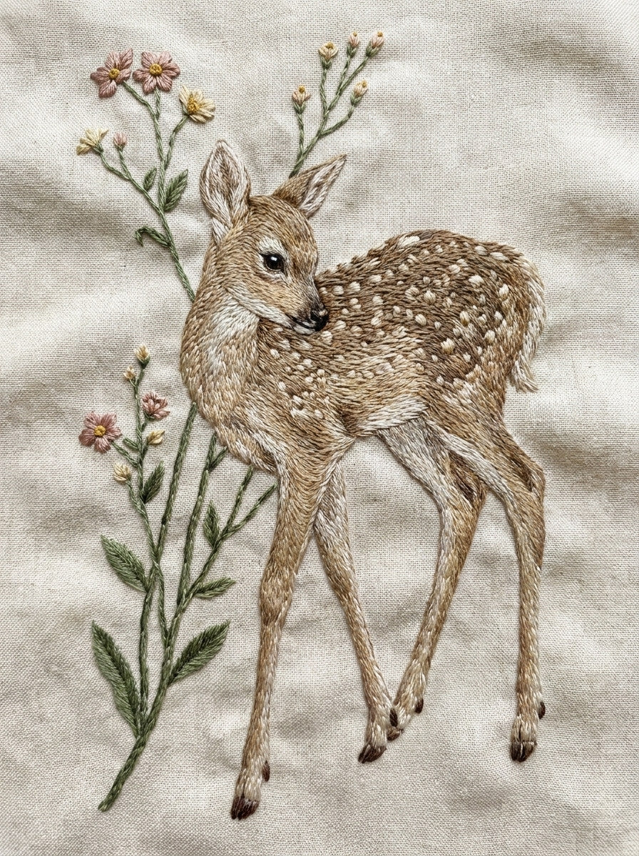 Baby Deer Motif Baby And Kids Embroidery 2 Png from Baby & Kids Embroidery Book 2, a digital embroidery design reference for machine embroidery designs, embroidery patterns and baby and keepsake embroidery.