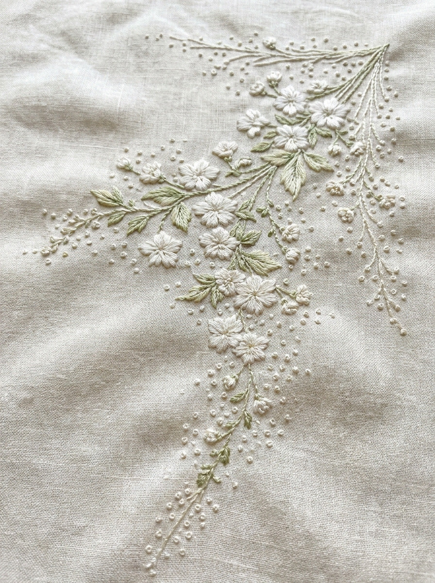 Baby Keepsake Corner Motif French from French Embroidery & La Broderie Blanche Book 2, a digital embroidery design reference for machine embroidery designs, embroidery patterns and corner embroidery.