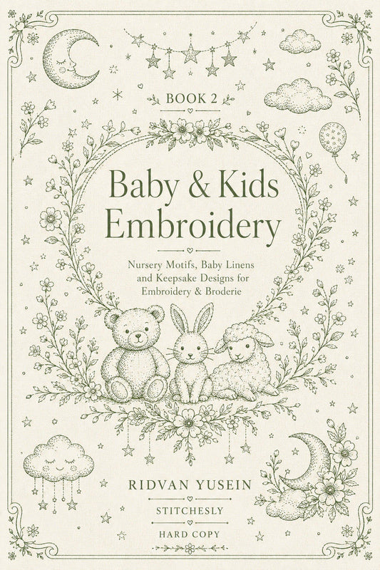 Baby & Kids Embroidery Edition 2 digital PDF design book cover, STITCHESLY.