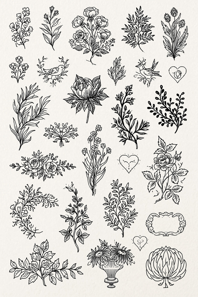 Backstitch And Outline from Backstitch & Outline Designs Book 4, a digital embroidery design reference for machine embroidery designs, embroidery patterns and embroidery design reference.