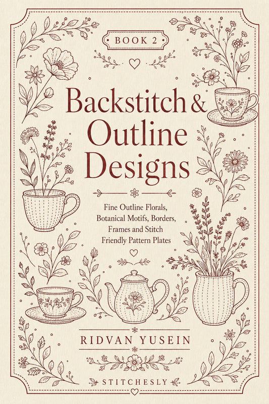 Backstitch And Outline Designs 2 Book from Backstitch & Outline Designs Book 2, a digital embroidery design reference for machine embroidery designs, embroidery patterns and embroidery design reference.