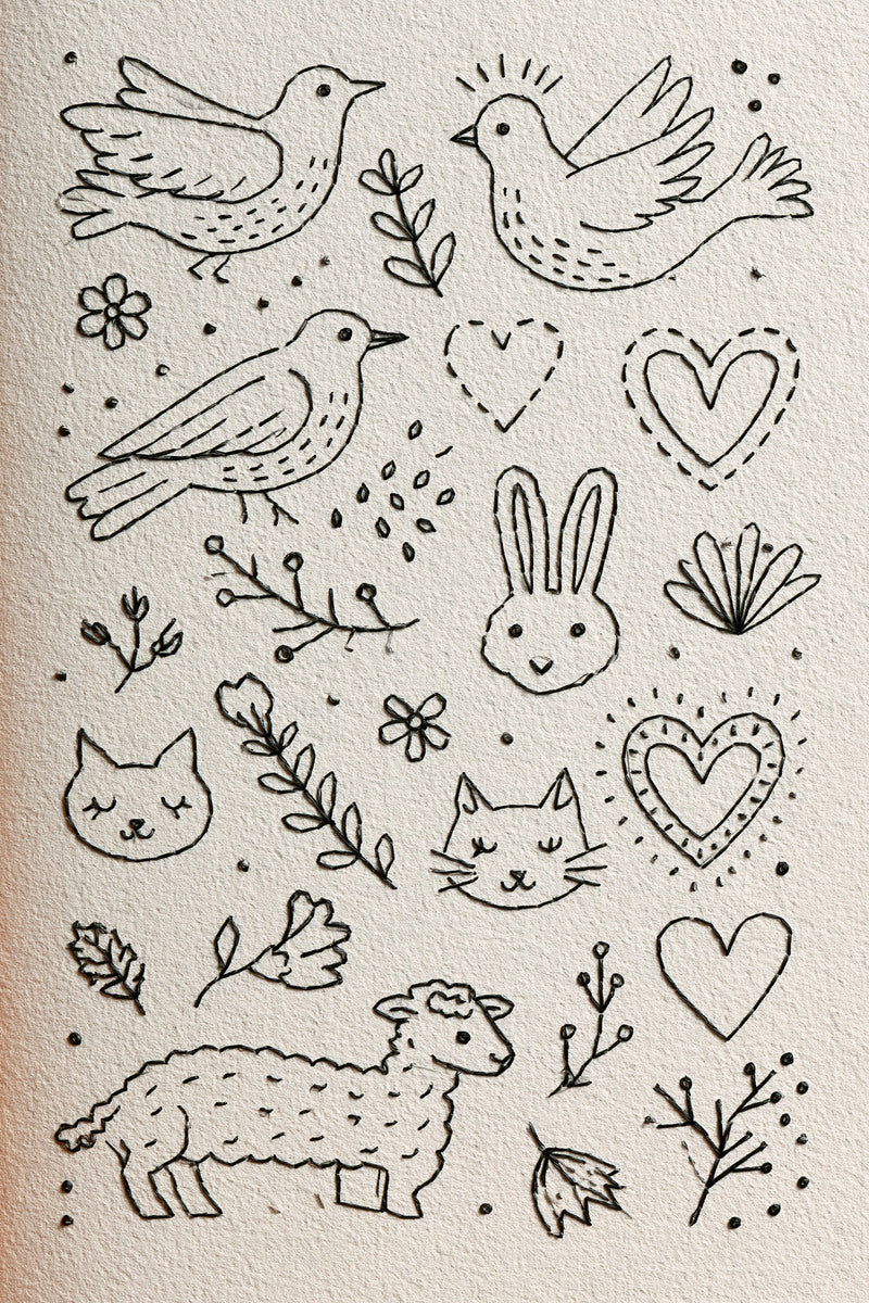 Backstitch And Outline Embroidery Pattern from Backstitch & Outline Designs Book 1, a digital embroidery design reference for machine embroidery designs, embroidery patterns and embroidery design reference.