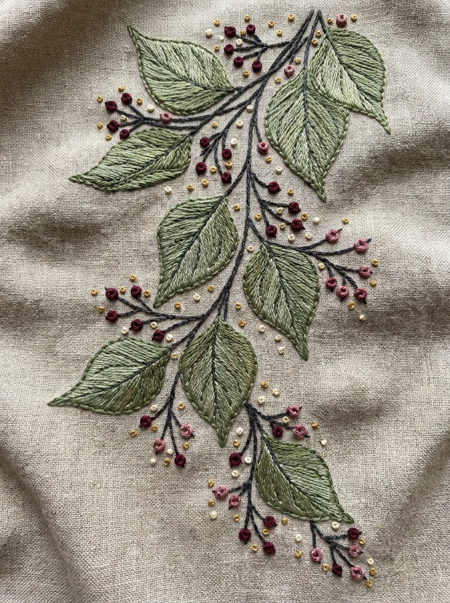 Backstitch Cuff Leaf Border Backstitch from Backstitch & Outline Designs Book 2, a digital embroidery design reference for machine embroidery designs, embroidery patterns and border and edge embroidery.