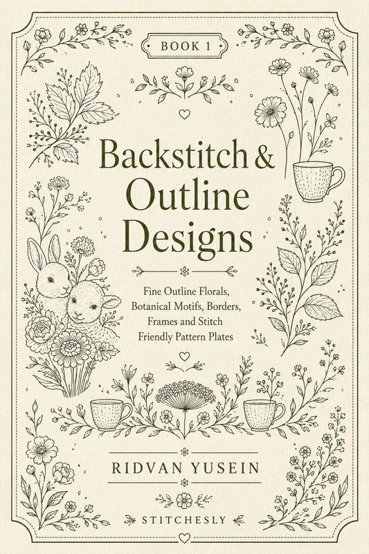 Backstitch and Outline Designs Edition One digital book front cover.