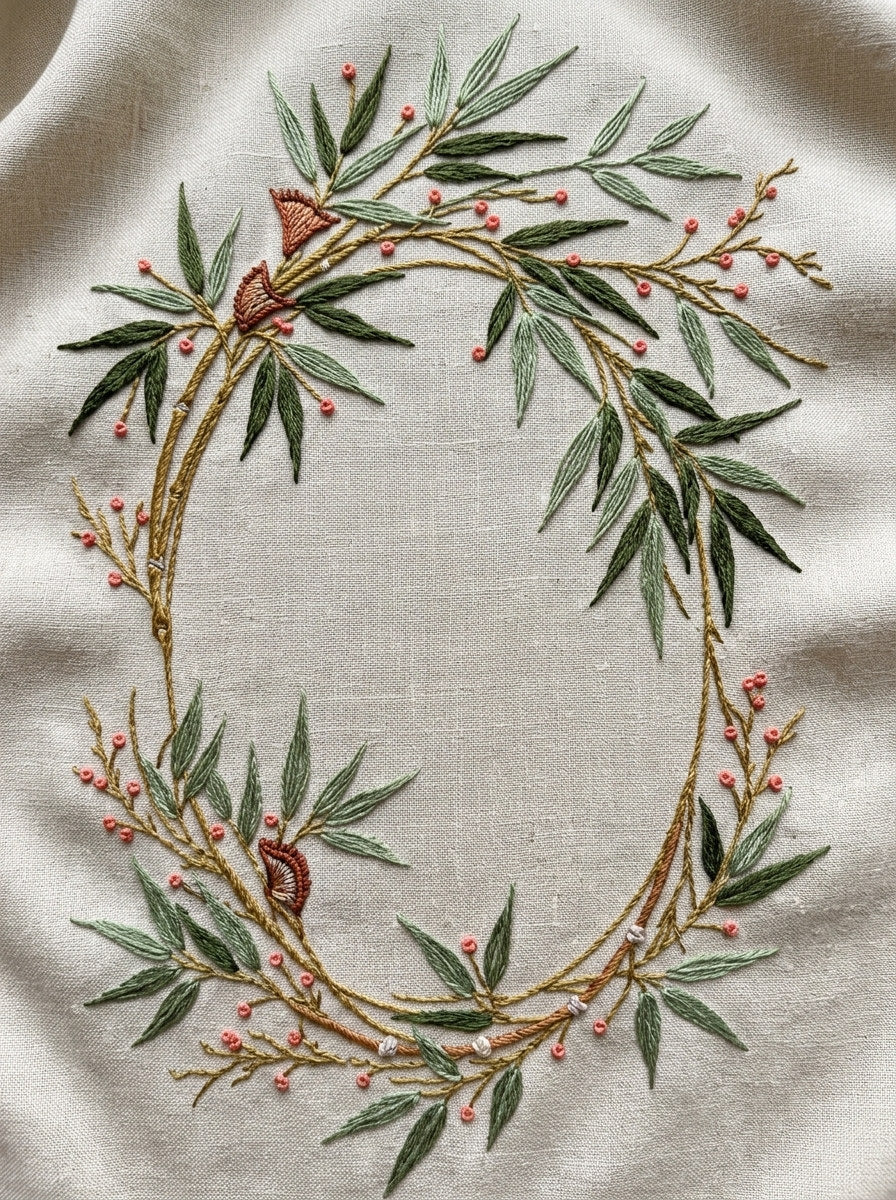 Bamboo Botanical Frame East Asian from East Asian Inspired Embroidery Book 8, a digital embroidery design reference for machine embroidery designs, embroidery patterns and frames and monogram spaces.
