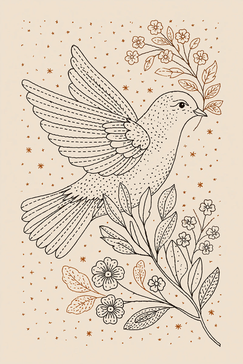 Baptism Dove Keepsake Motif Baby from Baby & Kids Embroidery Book 1, a digital embroidery design reference for machine embroidery designs, embroidery patterns and baby and keepsake embroidery.