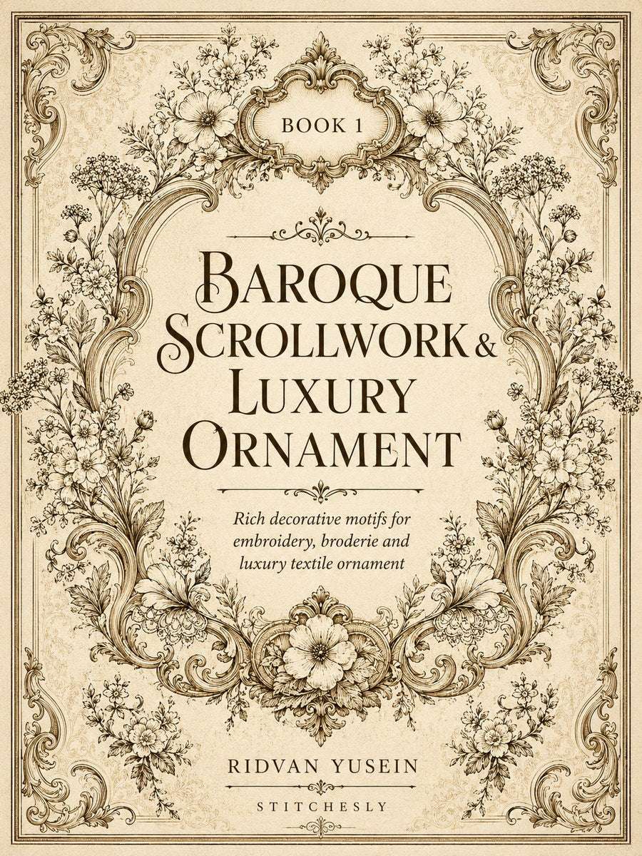 Baroque Scrollwork and Luxury Ornament Edition One digital PDF book cover, flat cover.