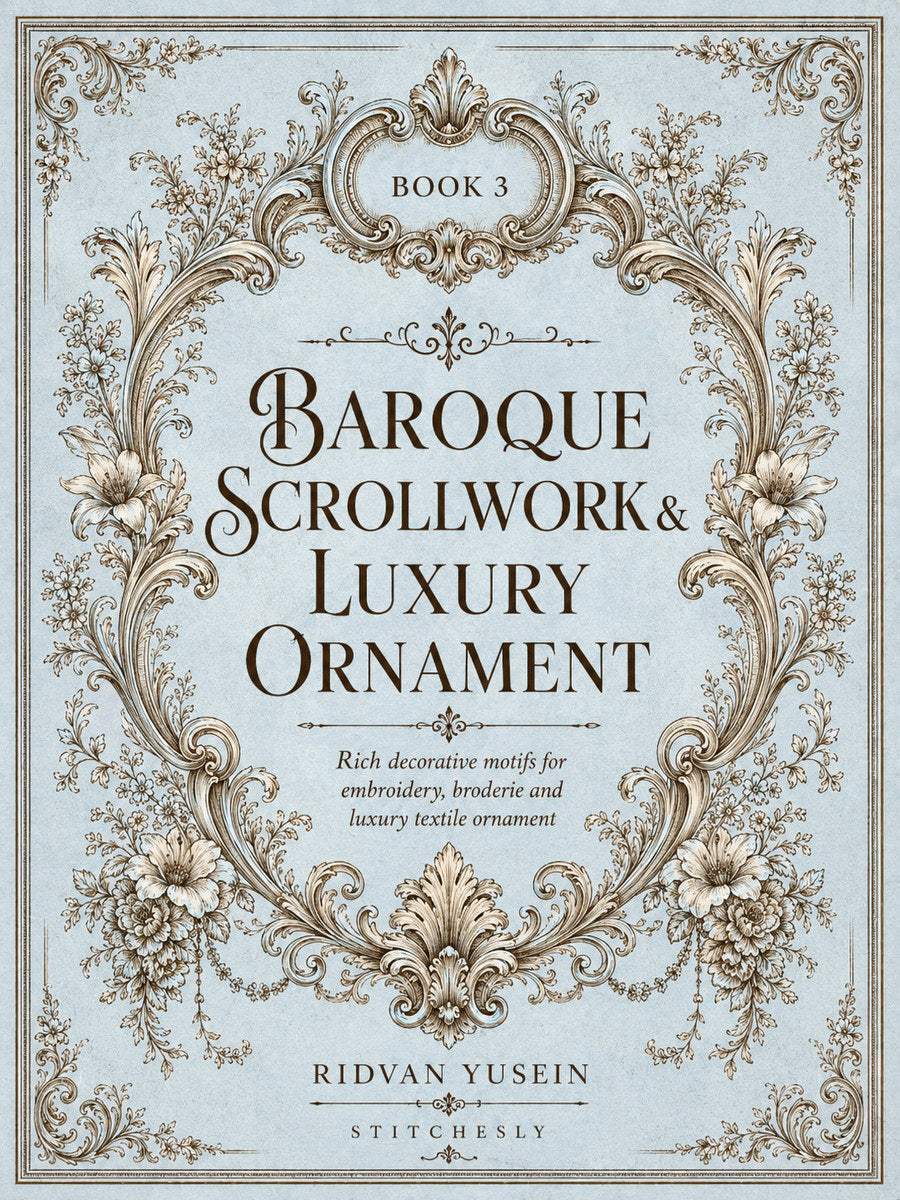 Baroque Scrollwork and Luxury Ornament Edition Three digital PDF book cover, flat cover.