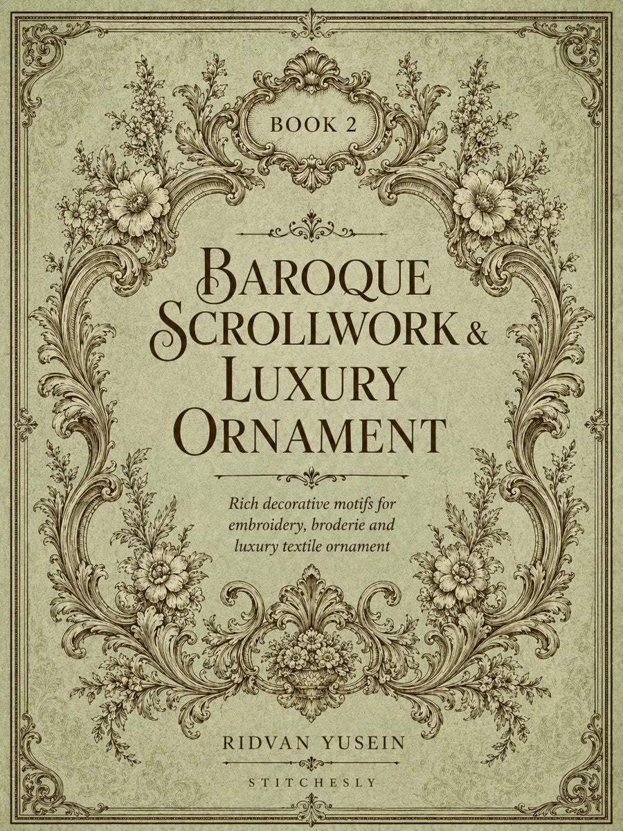 Baroque Scrollwork and Luxury Ornament Edition Two digital PDF book cover, flat cover.