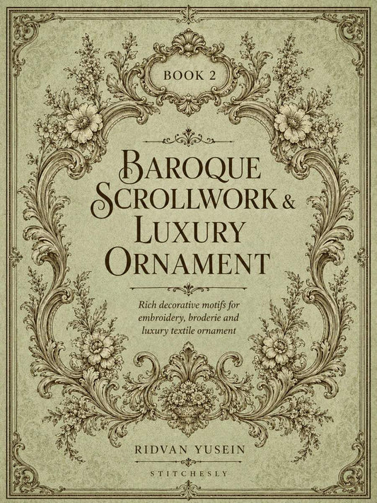 Baroque Scrollwork and Luxury Ornament Edition Two digital PDF book cover, flat cover.