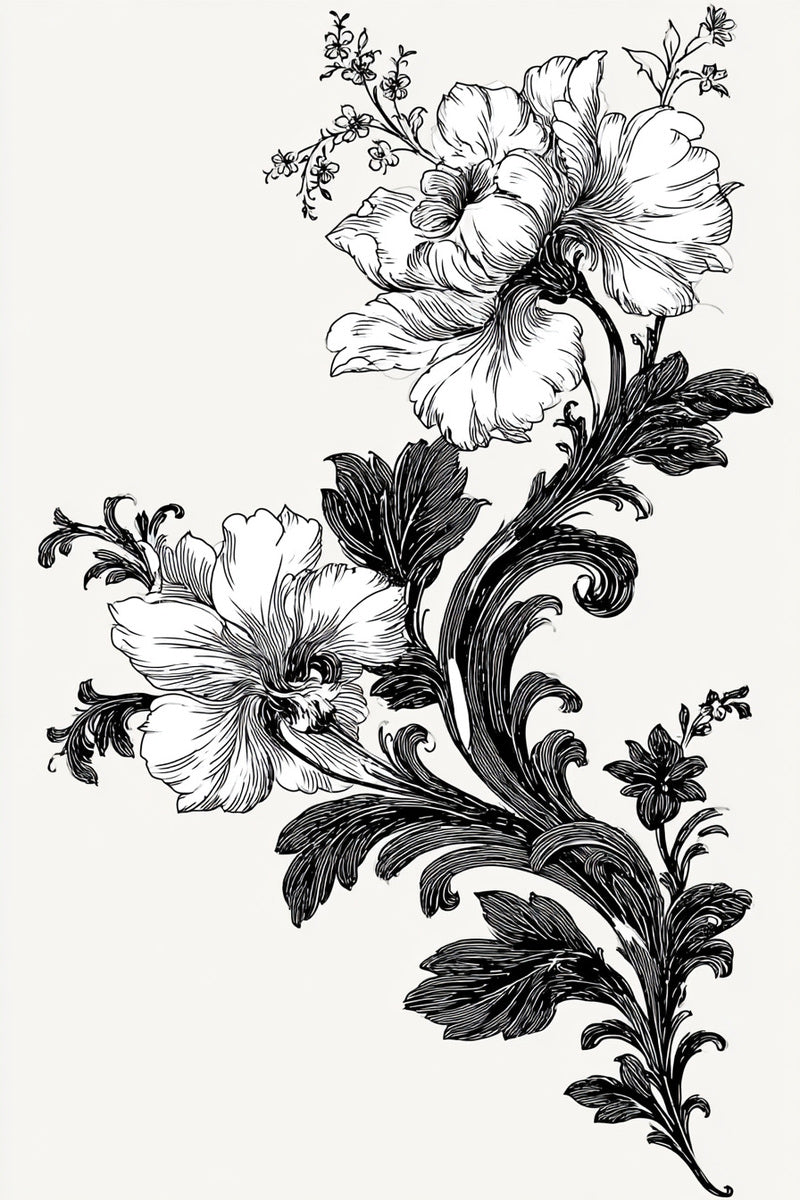 Baroque Floral Border from Baroque Scrollwork & Luxury Ornament Book 2, a digital embroidery design reference for machine embroidery designs, embroidery patterns and border and edge embroidery.