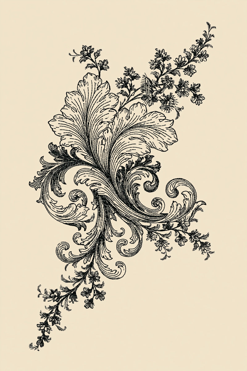 Baroque Napkin Corner 03 from Napkins, Table Runners & Kitchen Linens Book 1, a digital embroidery design reference for machine embroidery designs, embroidery patterns and border and edge embroidery.