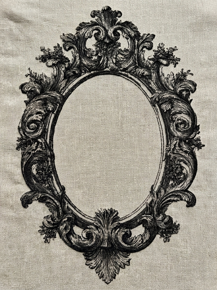 Baroque Oval Medallion from Baroque Scrollwork & Luxury Ornament Book 2, a digital embroidery design reference for machine embroidery designs, embroidery patterns and embroidery design reference.