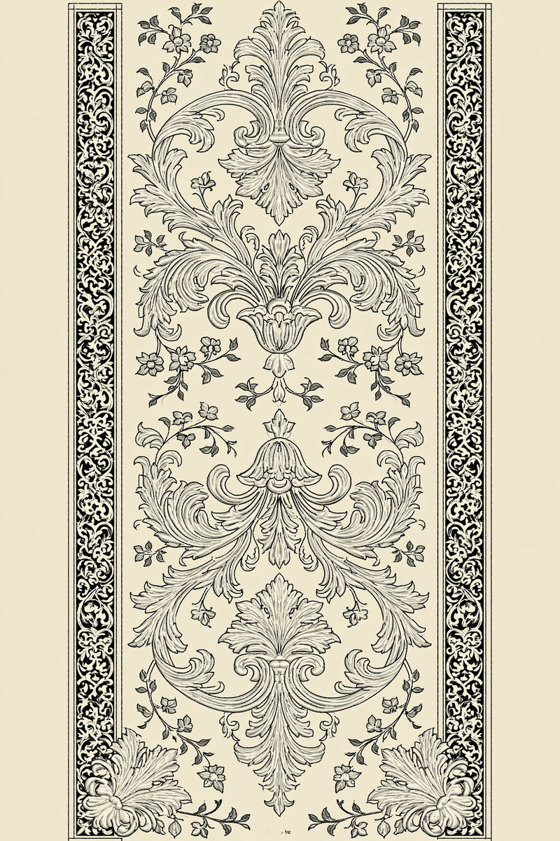 Baroque Runner Border 02 from Napkins, Table Runners & Kitchen Linens Book 1, a digital embroidery design reference for machine embroidery designs, embroidery patterns and border and edge embroidery.